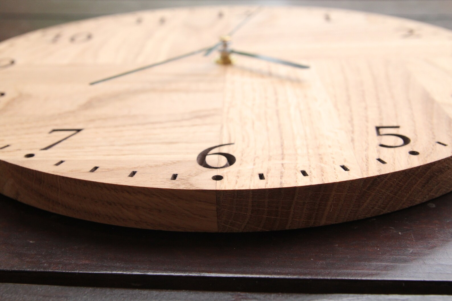 Oak Wall Clock Round Oak Wall Clock Wood Wall Clock Round Etsy