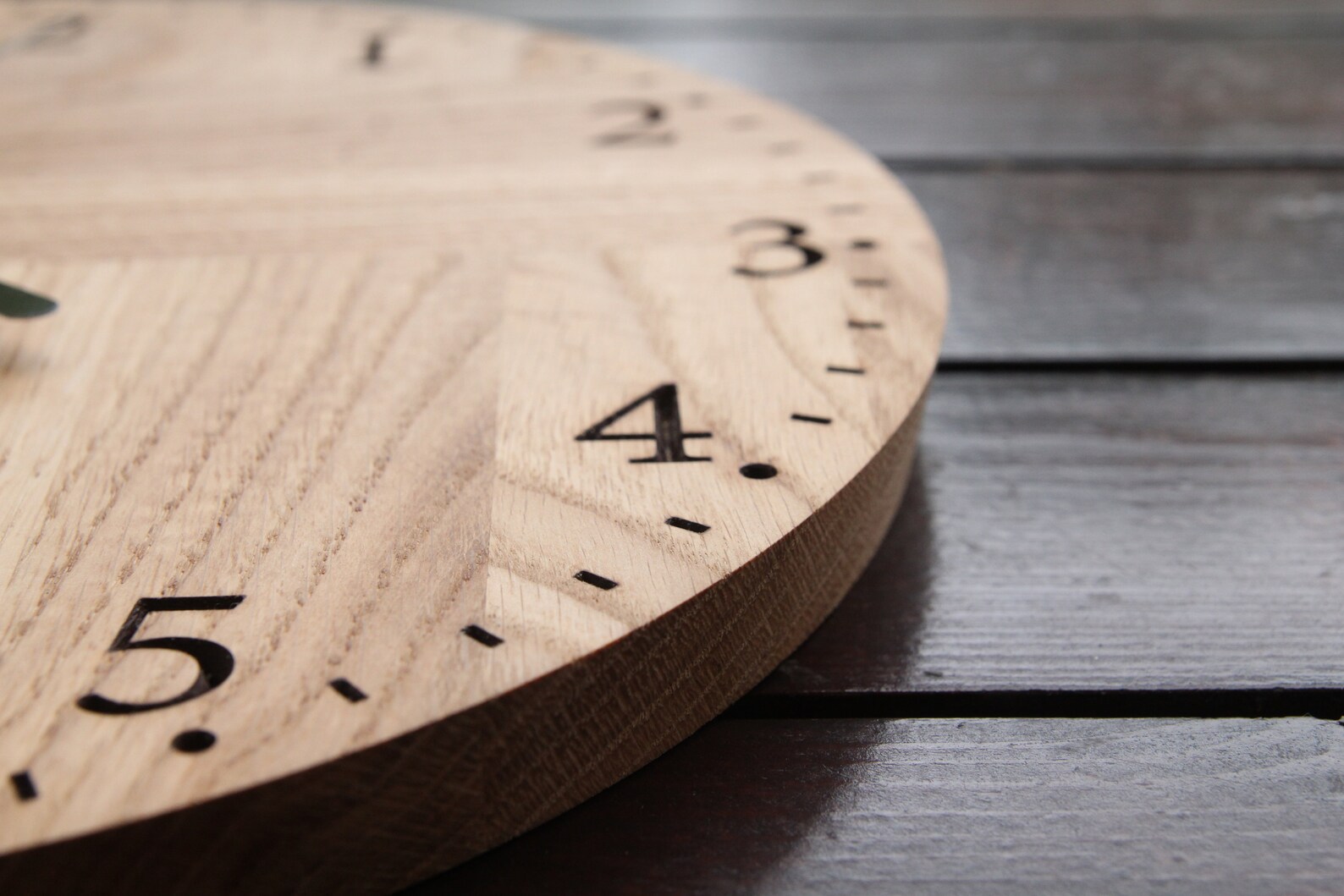 Oak Wall Clock Round Oak Wall Clock Wood Wall Clock Round Etsy