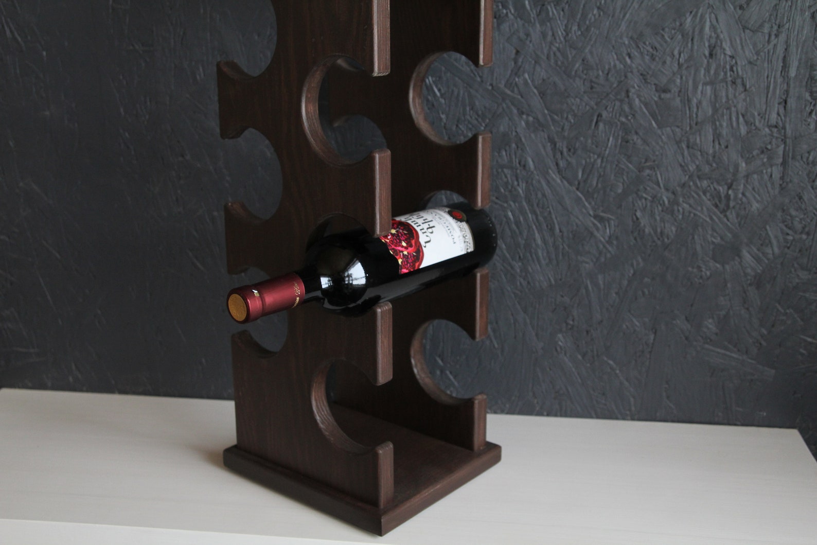 Wine holder for table Brown wooden wine holder gift for wine Etsy