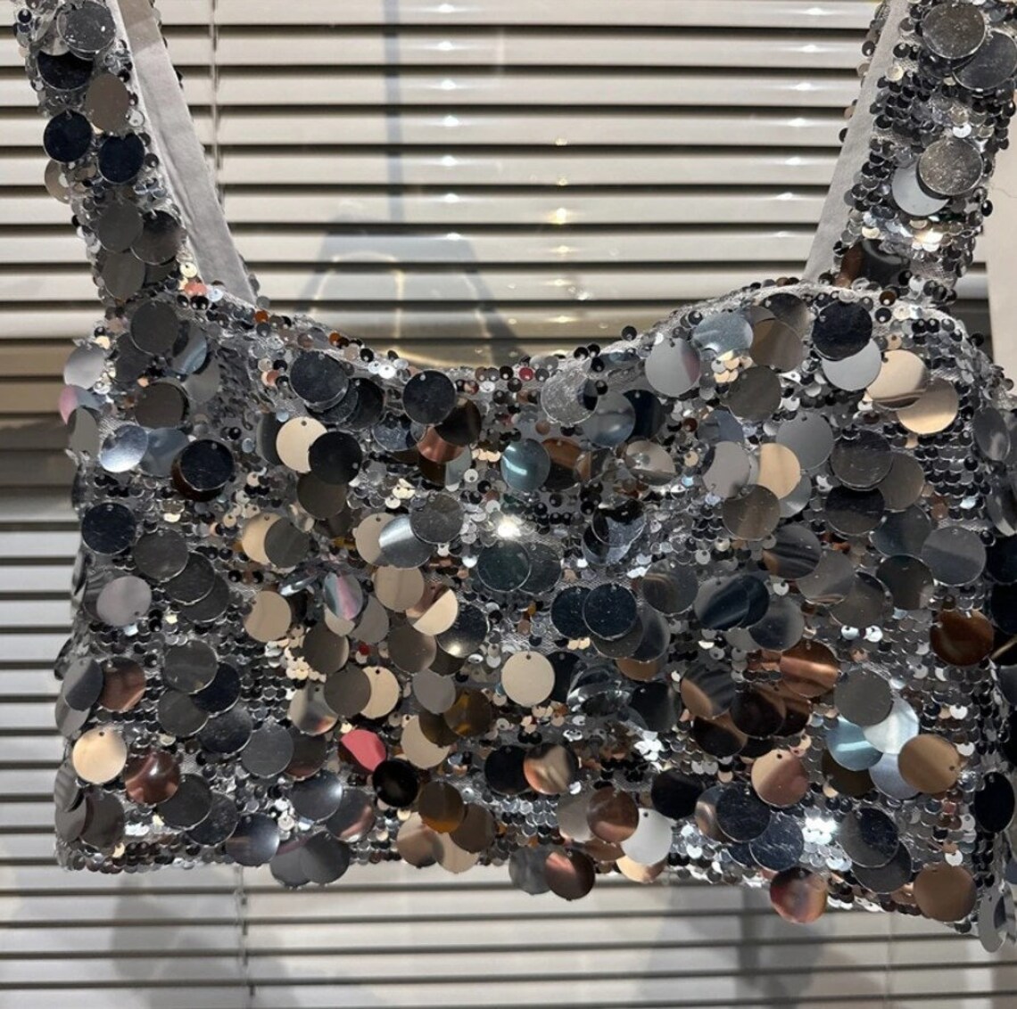 Taylor Discoball Outfit Sequins Crop Top Silver Sequins Two Etsy