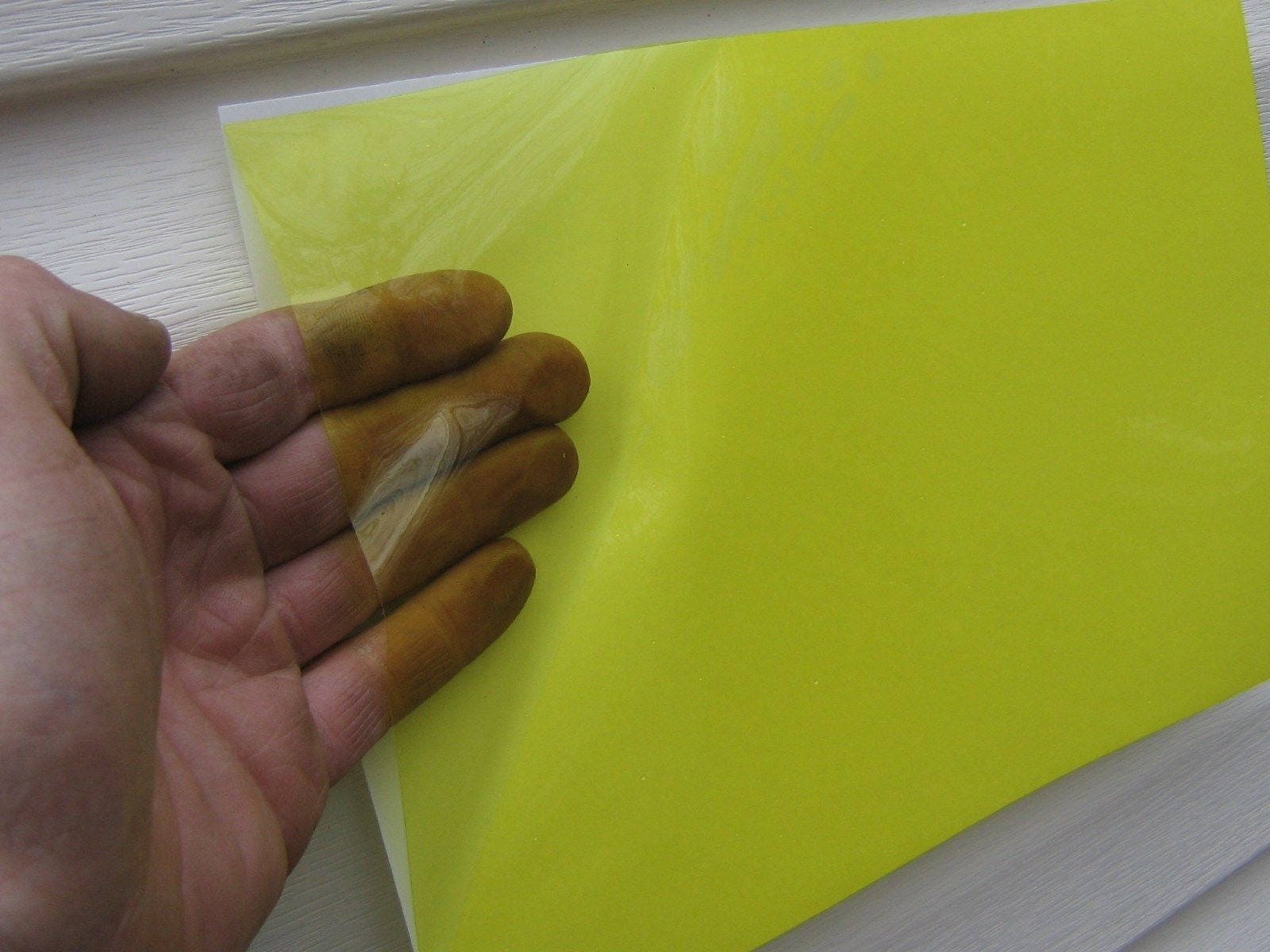 20 Colored Transparent Vinyl Sheets, 8 inch x 12 inch, Adhesive Coated