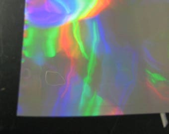 SILVER Oil Slick Rainbow Holographic Vinyl, Free Shipping for USA, Iridescent Vinyl Tape Shimmer