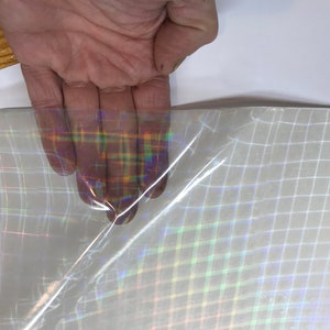 Small PLAID Holographic Overlay Vinyl Sheeting, Adhesive Coated, Lamination Grade