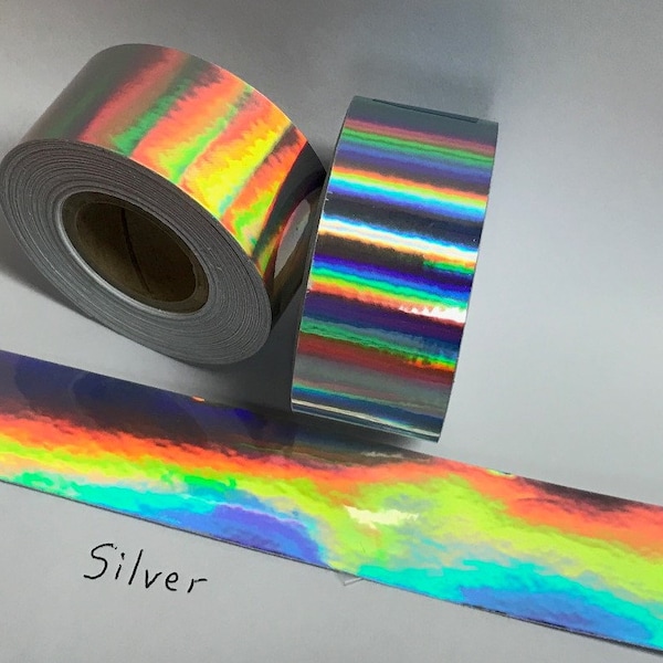 Oil Slick  Rainbow Holographic Tape, Free Shipping for USA, Iridescent Vinyl Tape Shimmer