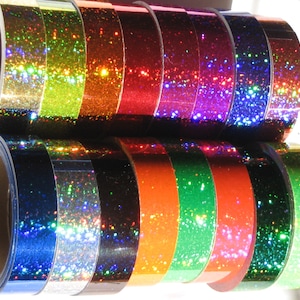 3/4 Teal Holographic Glitter Jamtape Hula Hoop Tape Fish Lure Tape