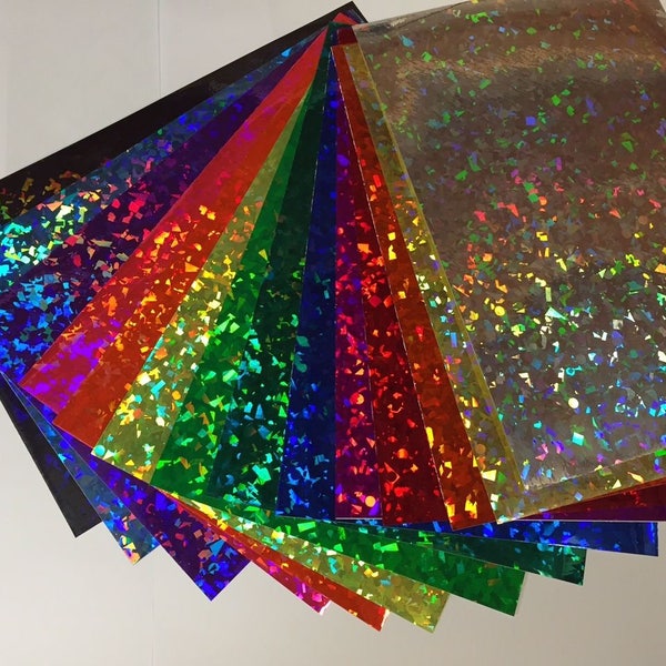 Rolls of Holographic Crystal Sign Vinyl , Holocrystal, Confetti, Shattered Glass