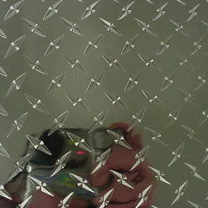 Silver Diamond Plate Wall Border Adhesive Vinyl Tape, Free Shipping for USA, Choose Your Size 4&quot;, 6&quot;, 8&quot;, 12&quot;, 24&quot;