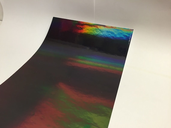 BLACK Oil Slick Rainbow Holographic Vinyl, 12 Inch X 10 Feet, Free