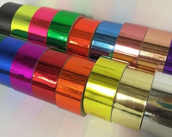 Colored Chrome Tape, Adhesive Tape, Free Shipping for USA, Choose Your Size and Color