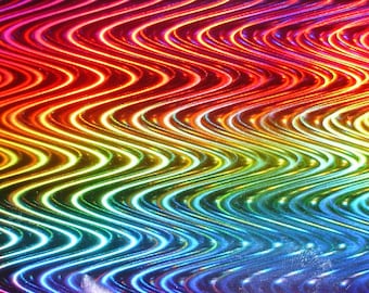 Multi Color Holographic Vinyls, choose pattern and size, 12" wide, Fishscale, Hexagon, and Squiggly Patterns