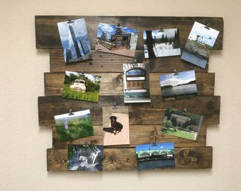 Photo board, Picture Board, Photo memory board, Memory board, Wooden decor, Picture collage, picture frame, reclaimed wood, Wood decoration