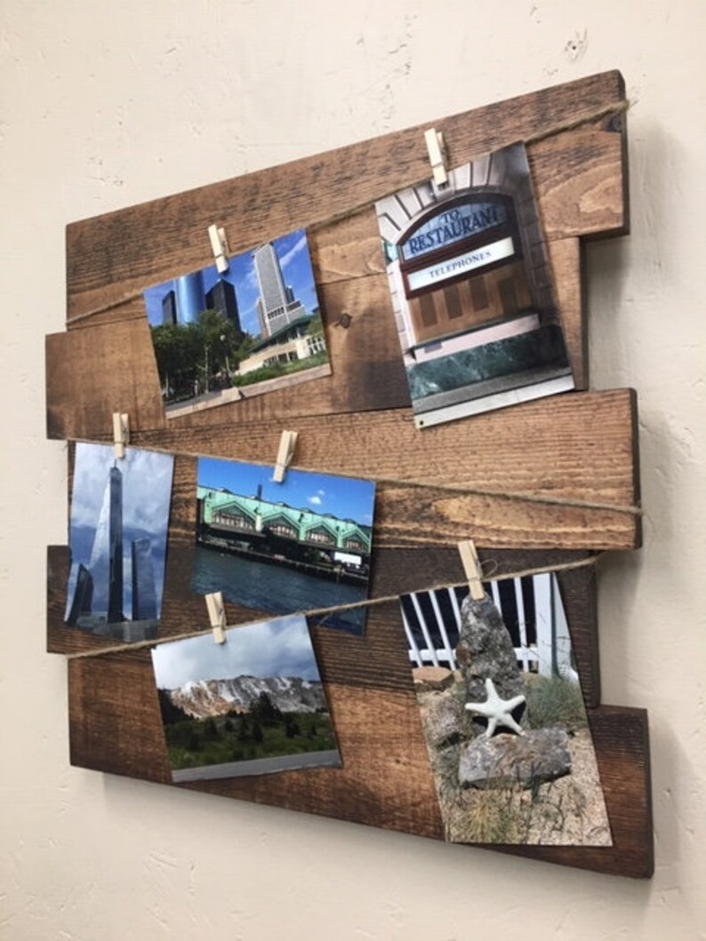 Photo board Photo memory board Memory board Wooden decor Etsy