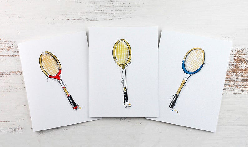 Tennis Cards Tennis Racquet Cards Tennis Lover Cards Cards for Tennis Lovers Bild 1