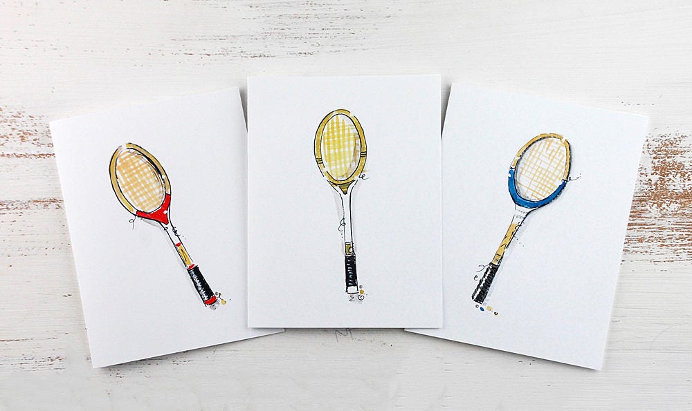 Tennis Cards Tennis Racquet Cards Tennis Lover Cards Etsy