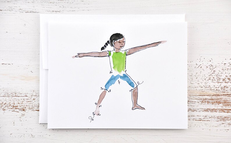 Kids Yoga Gifts Yoga Cards Warrior II Kids Yoga Yoga Yoga Gifts Yoga Pose Kids Yoga Card