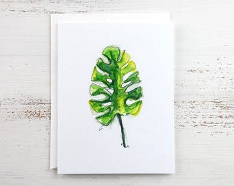 Tropicals - Tropical Leaf - Monstera Note Card