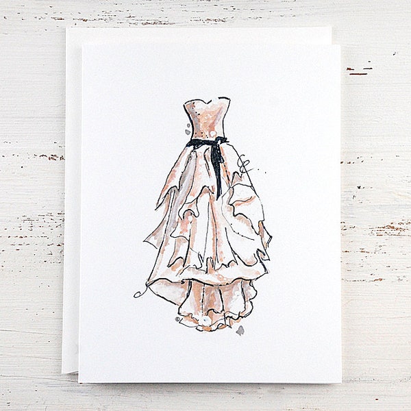 Bridal Shower Card - Brides - Cards for Brides - Engagement Card - Wedding - Bridal Gown Note Card