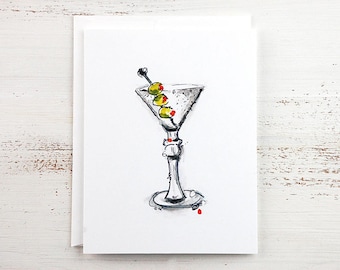 Martini Note Card