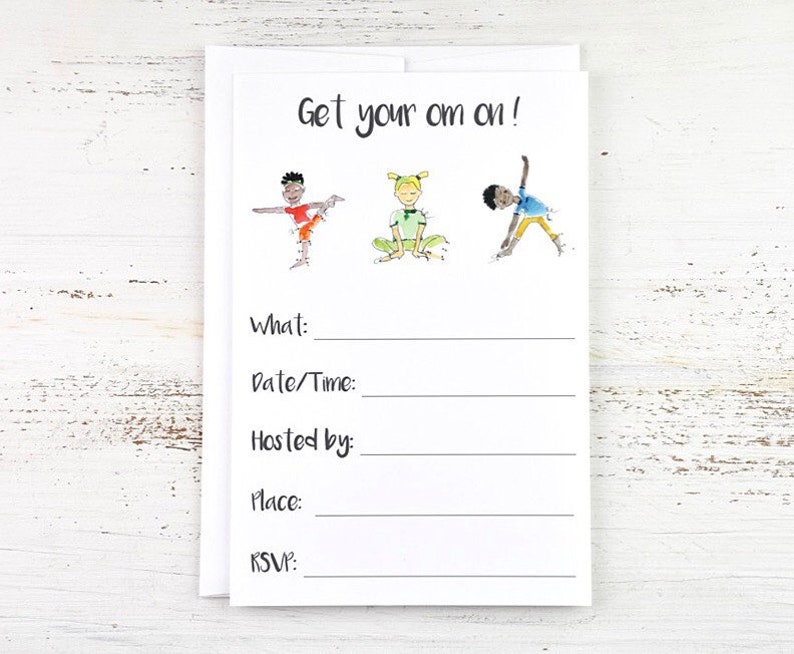 Kids Yoga Yoga Kids Yoga Party Yoga Party Fill In Invitations Invitations