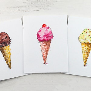 Ice Cream Cone Note Card Set