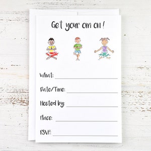Yoga Party - Birthday Party -  Kids party invitations - invitations - invites - party invites - yoga birthday party