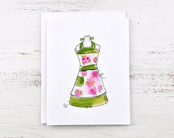 Hostess Gift - Party Invitation - Happy Hostess - Friendship Card - Mom Card - Apron - Housewife - Thank You Card - I Love You Card