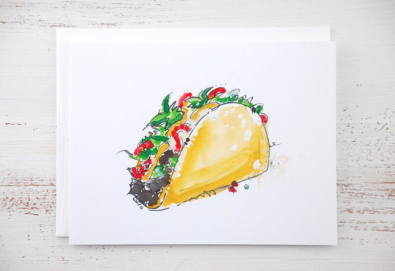 Food Card Mexican Party Mexican Food Taco Etsy