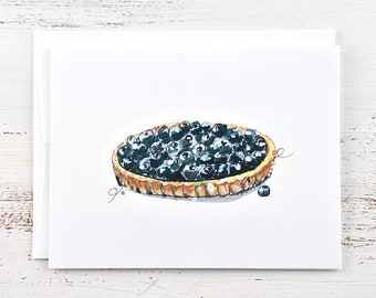 Food Card - Blueberry Pie - Food Lover - Card for Food Lovers - Friendship Card - Thank you card - Bluebery Tart