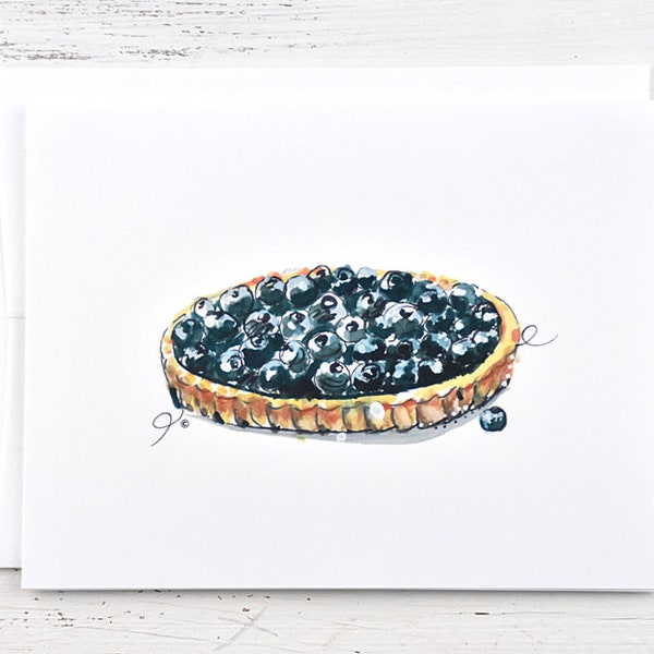 Food Card - Blueberry Pie - Food Lover - Card for Food Lovers - Friendship Card - Thank you card - Bluebery Tart