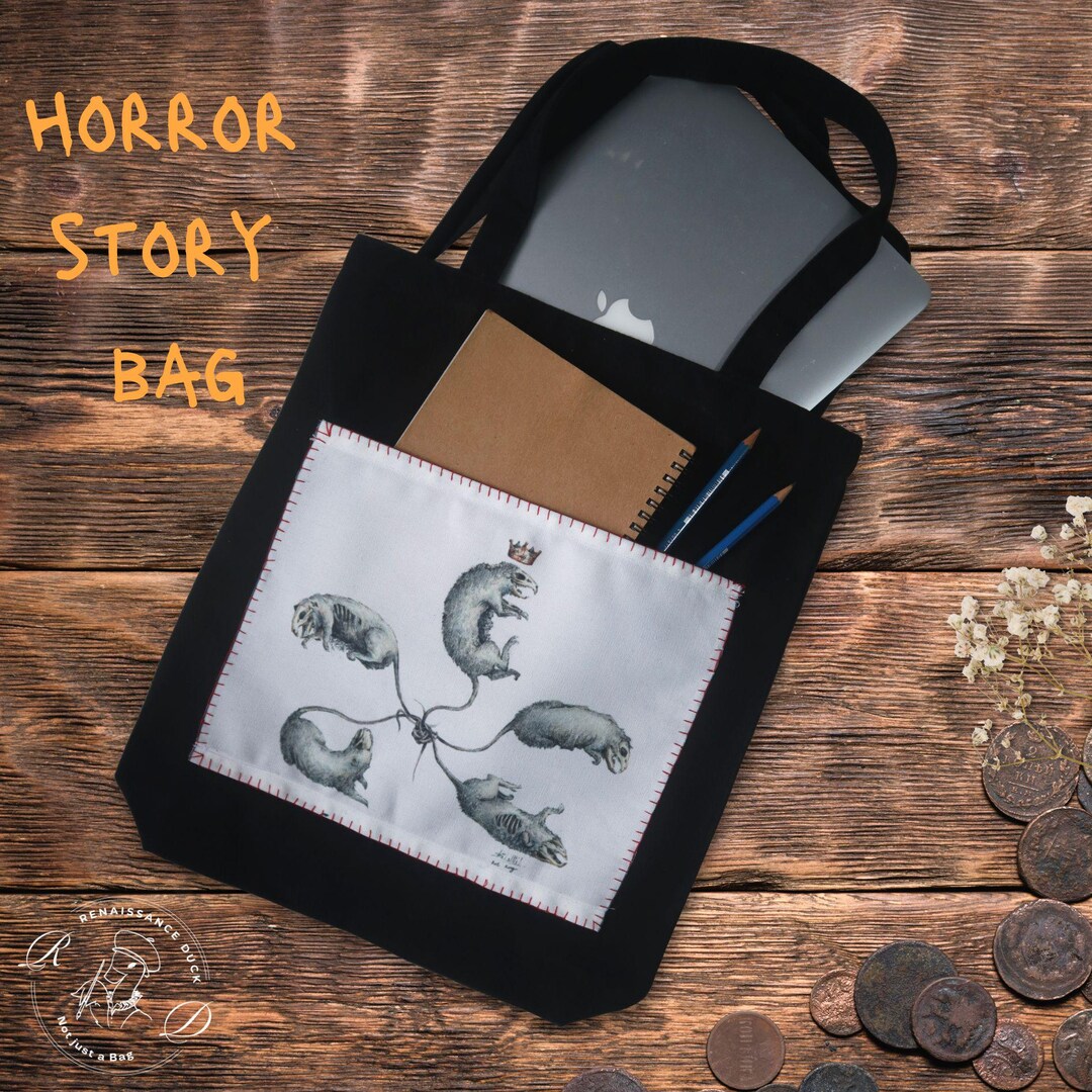 Rat King Horror Bag, Hand Drawn Image Printed Bags Inspire Horror Tales ...