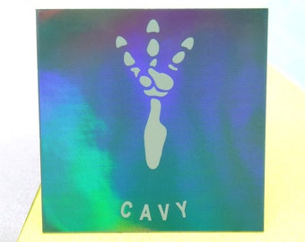 Cavy Paw Box Logo Sticker (Pastel Blue Holographic)