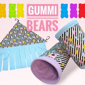 Gummi Bears collection Guinea pig Fleece, Tunnel, Hammocks & Peekaboo Fleece Forest