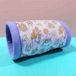 Bubu unicorn series Guinea pig Fleece Bed Cushion, Tunnel, Popcorn pillows & Peekaboo Fleece Forest Round Tunnel