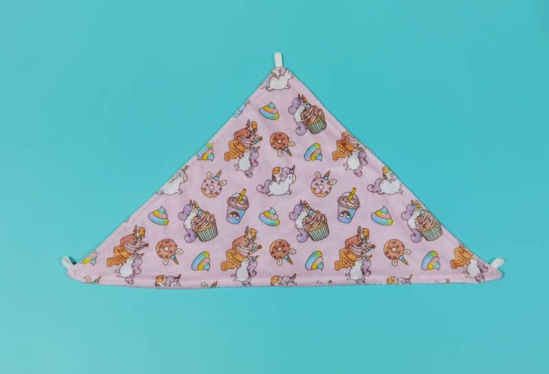 Bubu unicorn series Guinea pig Fleece Bed Cushion, Tunnel, Popcorn pillows & Peekaboo Fleece Forest Triangular hammock