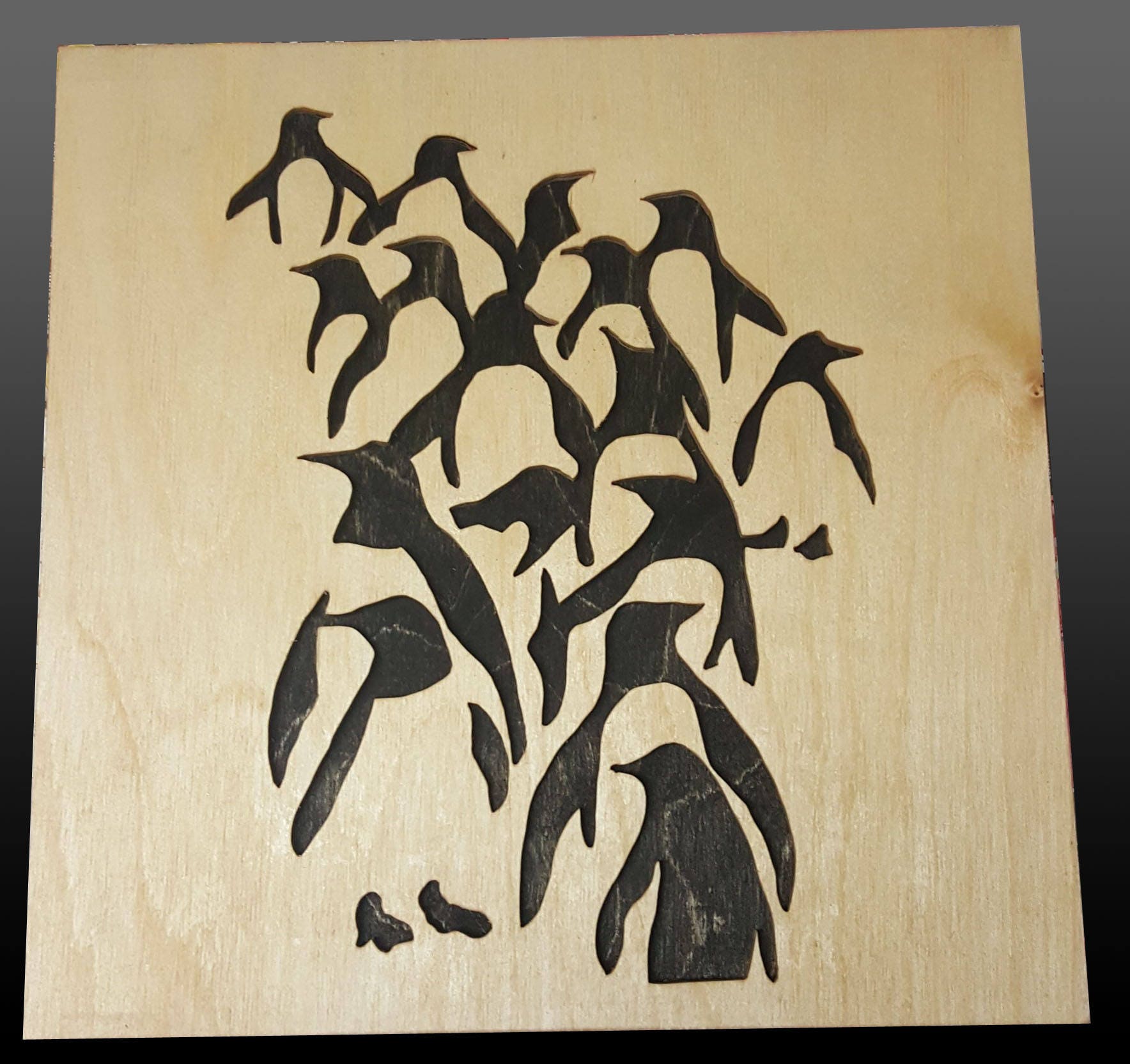 Penguins Scroll Saw Art Wall Art Wall Decor Woodworking | Etsy