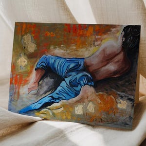 Tarjeta de arte moderno, tarjeta de notas, tarjeta de papelería con arte vibrante, tarjeta de felicitación de arte moderno, regalo para amantes del arte, ideas de tarjetas de regalo, tarjeta de regalo de cumpleaños