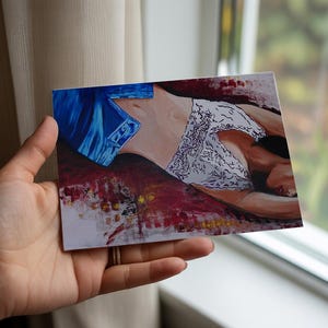 Cartão de nota de arte feminina, cartão de nota de impressão de arte, cartão de felicitação de arte moderna, papelaria feminina, cartão de nota de arte, cartão de arte de moda, ideias para presentes de aniversário