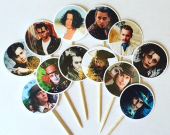 Printable, Johnny Depp Cupcake Toppers, Lover, Fan, Birthday, Party, Get Well, Gift Idea, Ideas, Printable, Print at home