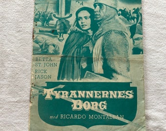Montalban Etsy - the saracen blade ricardo montalban betta st john 1954 vintage old collectible memorabilia danish movie theater souvenir original programme