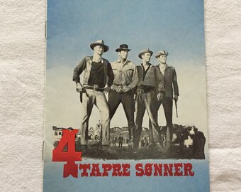 The Sons Of Katie Elder John Wayne Dean Martin 1965 Old Vintage Collectible Memorabilia Danish Movie Theater Souvenir Original Programme