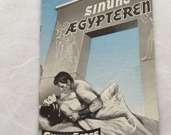 The Egyptian Jean Simmons Victor Mature Gene Tierney Vintage 1954 Collectible Memorabilia Danish Movie Theater Souvenir Original Programme