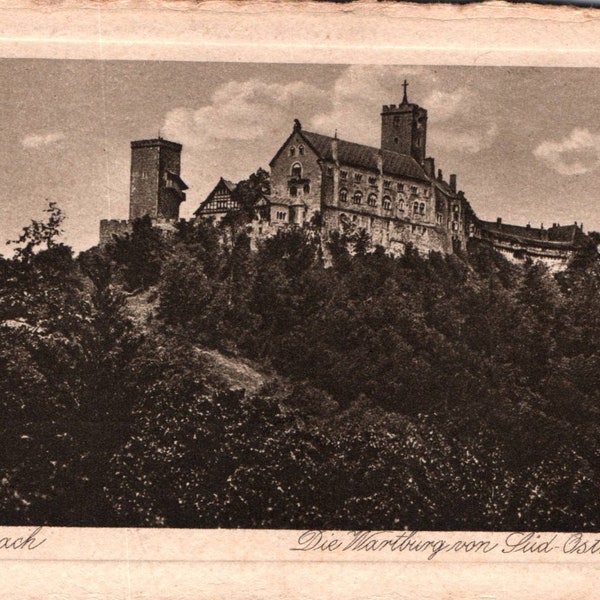 Eisenach Die Wartburg von Süd Ost Gebraucht Antike Vintage Original Postkarte Anfang / Mitte 1900