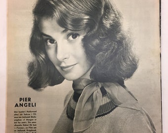 Pier Angeli Hollywood Actress Back Cover Complete Vintage Danish Magazine "Billed-Bladet" 1950s Original Collectible