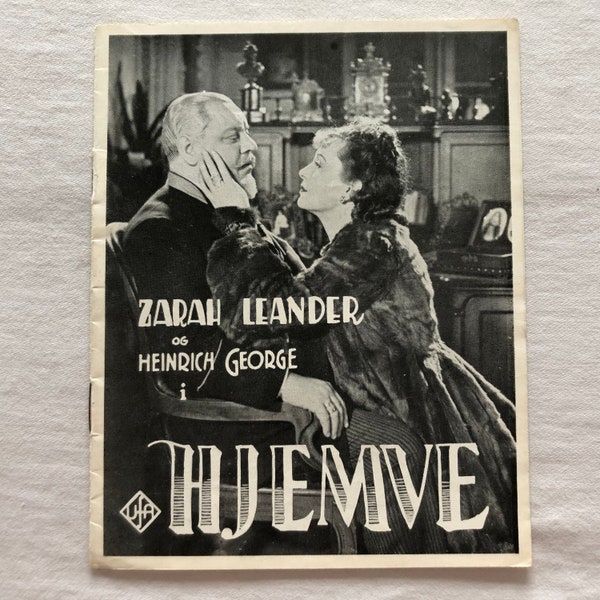 Heimat Zarah Leander Heinrich George Ruth Hellberg 1938 Sammlerstück Memorabilia Danish Kino Souvenir Original Programm