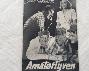 Hon Trodde Det Var Han Edvin Adolphson Anne-Margrethe Björlin 1943 Collectible Memorabilia Danish Movie Theater Souvenir Original Programme