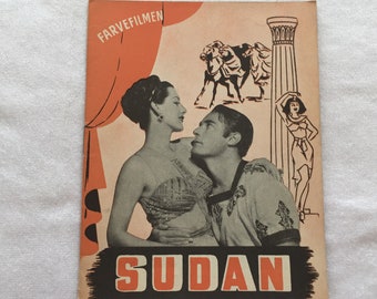 Sudan Maria Montez Jon Hall Turhan Bey John Rawlins 1945 Vintage Collectible Memorabilia Danish Movie Theater Souvenir Original Programme