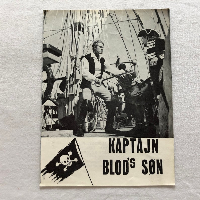 El hijo del capitán Blood Sean Flynn Alessandra Panaro 1962 Vintage Collectible Memorabilia Danish Movie Theater Souvenir Original Programme image 1