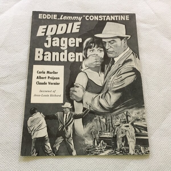 Bonne chance, Charlie Eddie Lemmy Constantine Albert Préjean 1962 Collectible Memorabilia Danish Movie Theater Souvenir Original Programme