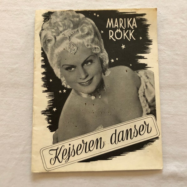 Tanz mit dem Kaiser Marika Rökk Wolf Albach-Retty 1941 Vintage Collectible Memorabilia Danish Movie Theater Souvenir Original Programme