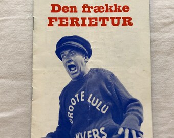 Les grandes vacances Louis de Funès Ferdy Mayne 1967 Vintage Collectible Memorabilia Danish Movie Theater Souvenir Original Programme